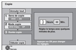 PANASONIC DMR-EX773 - Effectuez le réglage "Durée copie". - 1