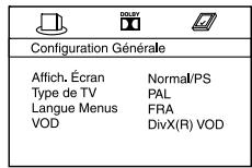 THOMSON DTH161B - Utilisation des menus du lecteur - 1