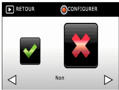 RETOUR CONFIGURER ✓ Non