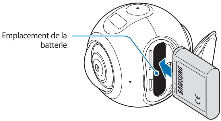 SAMSUNG GEAR 360 - Insérez la batterie en alignant correctement ses bornes avec celles de la samsung gear 360. - 1