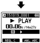 OLYMPUS LS-P2 - Appuyez sur la touche F1 (ANNUL. a) pendant la lecture ABC répétée. - 3
