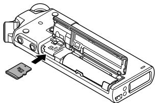 OLYMPUS LS-P2 - Insertion d'une carte microsd - 2