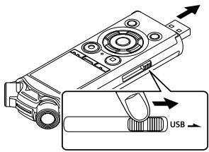 OLYMPUS LS-P2 - Connexion de l'enregistreur vocal à un ordinateur - 1