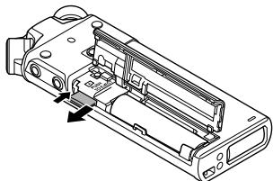 OLYMPUS LS-P2 - Retrait d'une carte microsd - 2