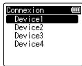 OLYMPUS LS-P2 - Appuyez sur la touche + ou - pour sélectionner l'appareil à connecter. - 2