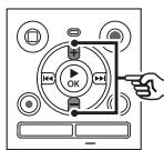 OLYMPUS WS-853 - Appuyez sur la touche + ou - pour modifier le paramètre. - 1