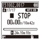 OLYMPUS WS-853 - Appuyez sur la touche l ou <4 pour sélectionner le fichier souhaité. - 2