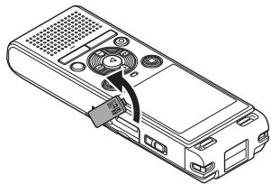 OLYMPUS WS-853 - Insertion d'une carte microsd - 1