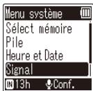OLYMPUS WS-853 - Appuyez sur la touche + ou - pour sélectionner l'élément de configuration souhaité. - 3