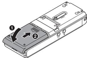 OLYMPUS WS-853 - Insertion de la pile - 2