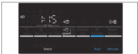 SIEMENS WD15G461FF - Modifier des fonctions additionnelles d'un programme de lavage, par exemple selection de 0 speed: - 1