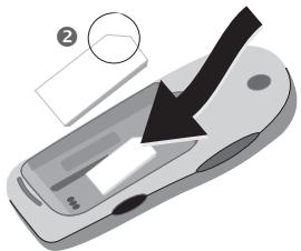 SIEMENS S55 - Insérer la carte SIM/batterie - 2