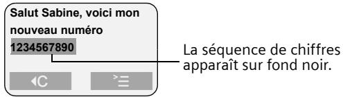 SIEMENS GIGASET C1 - Copier le numéro dans le répertoire principal à partir du texte SMS - 1