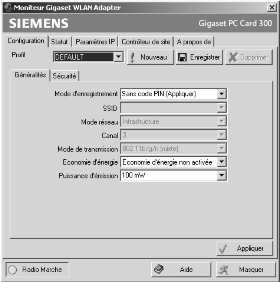 SIEMENS GIGASET PC CARD 300 - Configuration avec WPS - 1