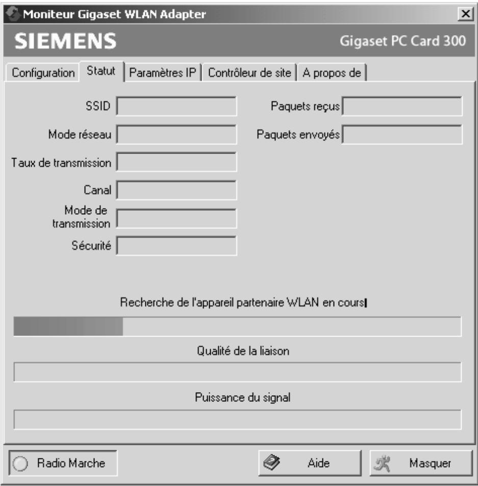 SIEMENS GIGASET PC CARD 300 - Établir la liaison avec le point d'accès - 1