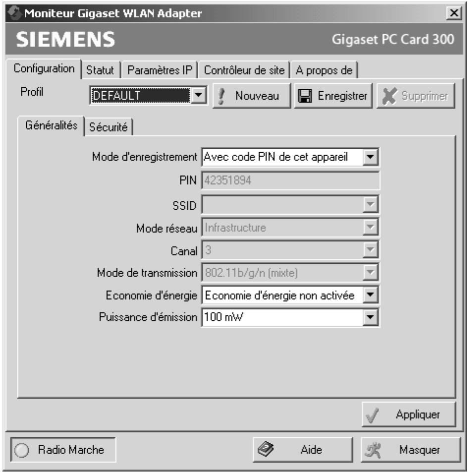 SIEMENS GIGASET PC CARD 300 - Configuration avec WPS - 3