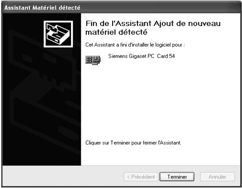 SIEMENS GIGASET PC CARD 54 - Sélectionnez installation. - 6