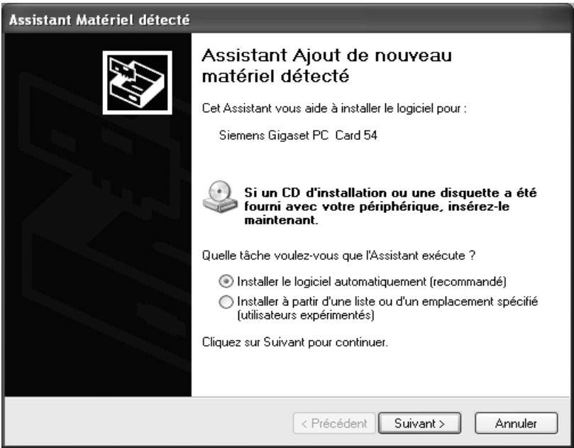 SIEMENS GIGASET PC CARD 54 - Sélectionnez installation. - 5