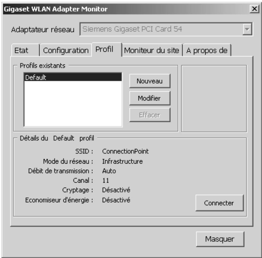 SIEMENS GIGASET PC CARD 54 - Gestion des profils - 1