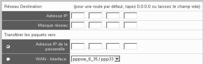 SIEMENS GIGASET SE515 DSL - Ajouter nouvelle route statique - 1
