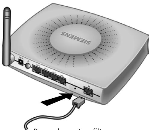 SIEMENS GIGASET SE515 DSL - Raccordement au filtre ADSL - 1