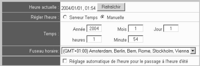 SIEMENS GIGASET SE515 DSL - Paramétrer l'heure et le fuseau horaire - 1