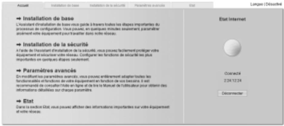 SIEMENS GIGASET SE551 DSL/CABLE - La page d'accueil - 1