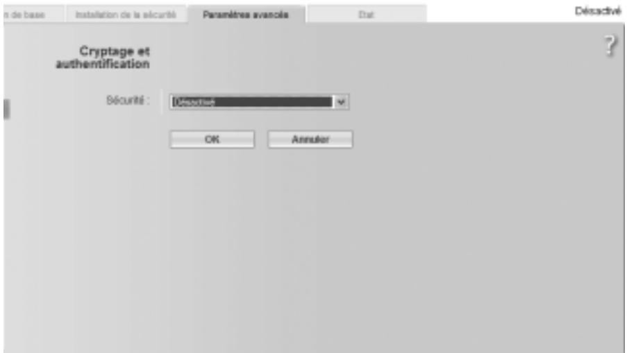 SIEMENS GIGASET SE551 DSL/CABLE - Dans le menu Réseau sans fil, cliquez sur l'option Cryptage. - 1