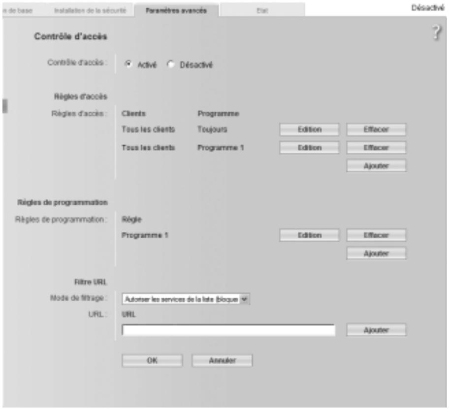 SIEMENS GIGASET SE551 DSL/CABLE - Programmation du contrôle d'accès à Internet - 1