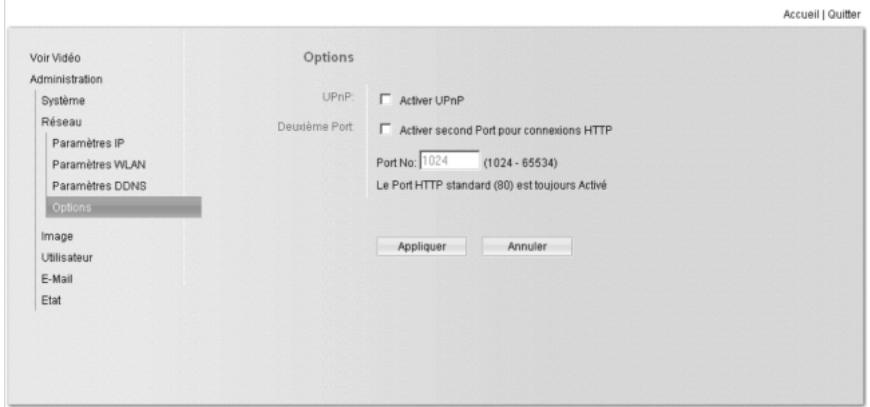 SIEMENS GIGASET WLAN CAMERA - Paramètres : prise en charge UPnP et renvoi de port - 1