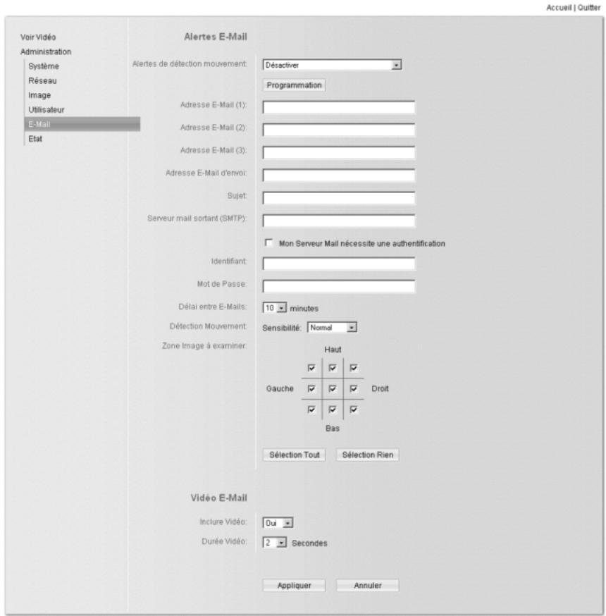 SIEMENS GIGASET WLAN CAMERA - Paramètres e-mail - 1