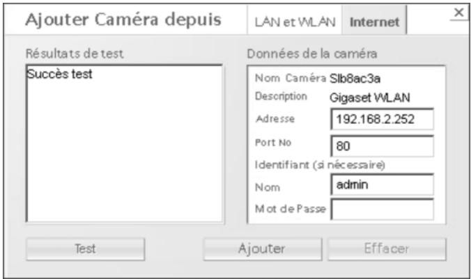 SIEMENS GIGASET WLAN CAMERA - Utilisation de l'outil Caméra WLAN Windows - 1
