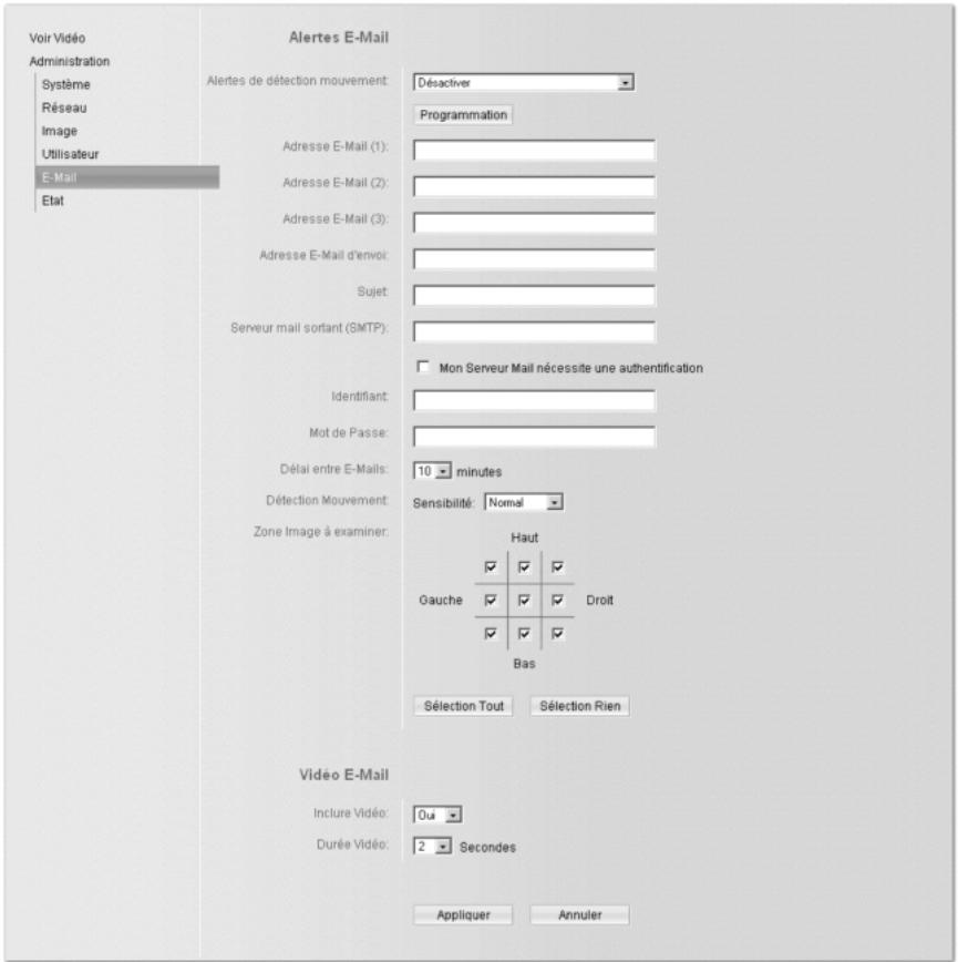 SIEMENS GIGASET WLAN CAMERA - Utilisation de la détection de mouvement / des alertes e-mail - 1