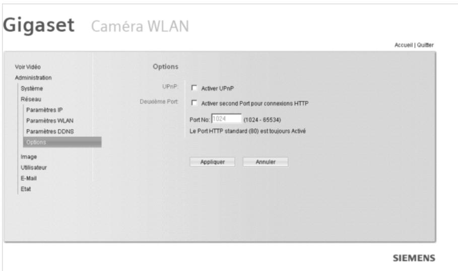 SIEMENS GIGASET WLAN CAMERA - Configuration avancée de la visualisation - 1