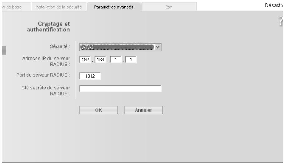 SIEMENS GIGASET WLAN REPEATER 108 - WPA et WPA2 avec serveur d'authentication (uniquement pour le mode de fonctionnement Point d'accès) - 1