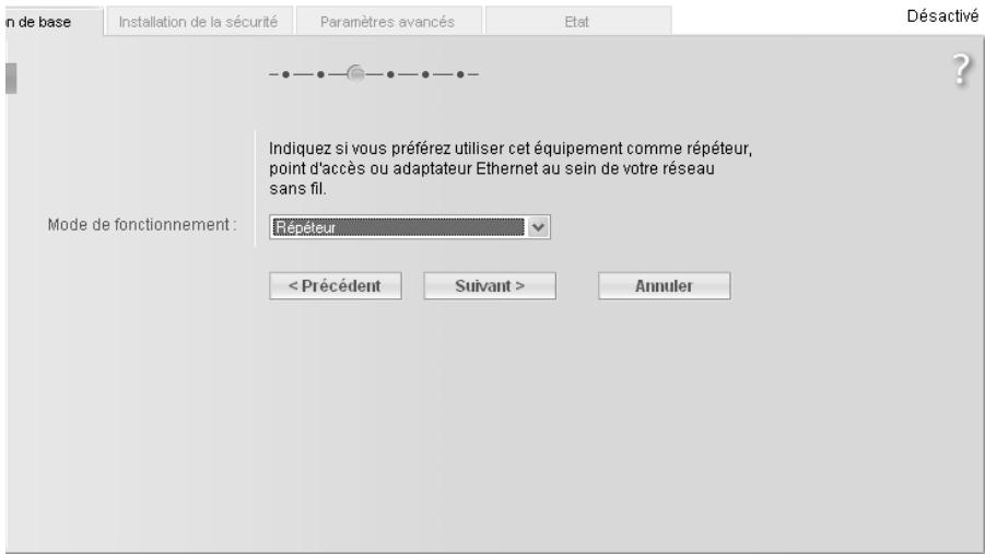 SIEMENS GIGASET WLAN REPEATER 108 - Sélection du Mode de fonctionnement - 1
