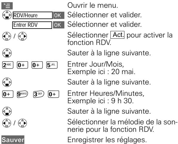 SIEMENS GIGASET 4000 COMFORT - Rendez-vous (RDV) : activer - 1