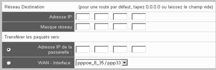 SIEMENS GIGASET SE515 DSL - Ajouter nouvelle route statique - 1
