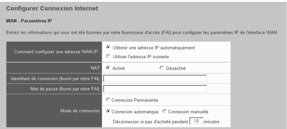 SIEMENS GIGASET SE515 DSL - Connexion internet - WAN - paramètres IP - 1