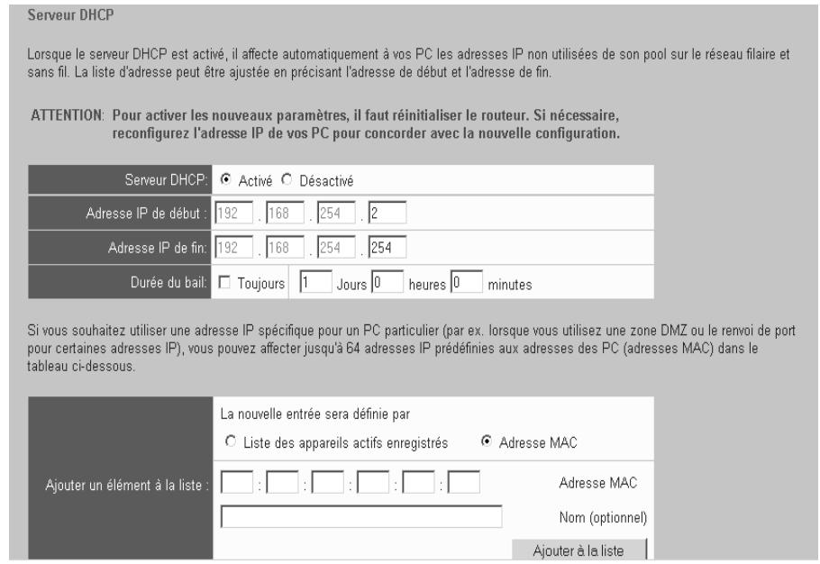 SIEMENS GIGASET SE515 DSL - Configurer le serveur DHCP - 1