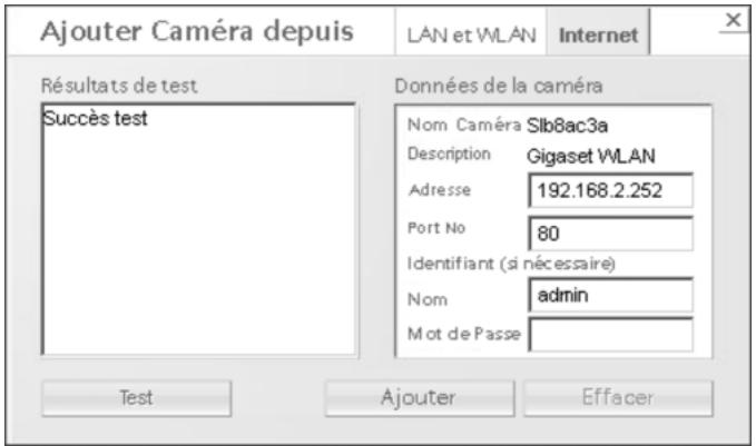 SIEMENS GIGASET WLAN CAMERA - Utilisation de l'outil caméra WLAN windows - 1