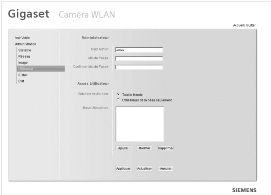 SIEMENS GIGASET WLAN CAMERA - Activation de la fonction - 1