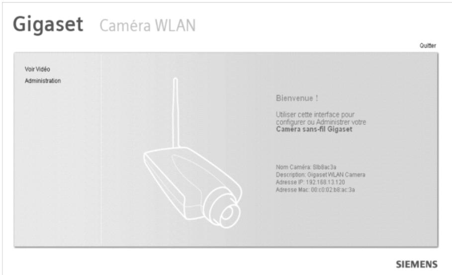 SIEMENS GIGASET WLAN CAMERA - Visualisation sur votre réseau local (LAN) - 1