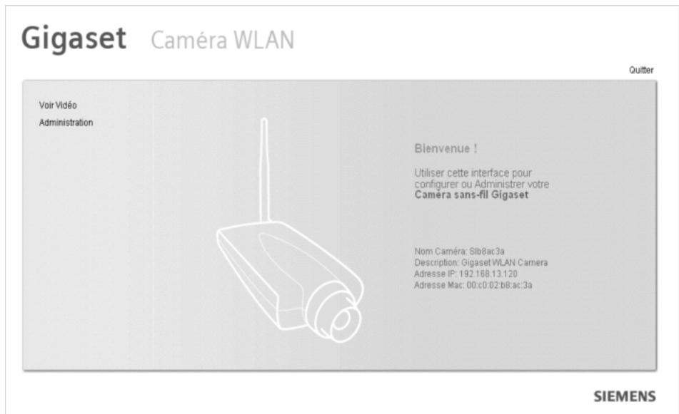 SIEMENS GIGASET WLAN CAMERA - Écran de bienvenue - 1