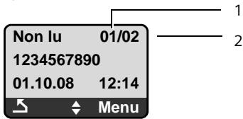 SIEMENS GIGASET A585 - Ouverture de la liste de réception à l'aide de la touche - 3