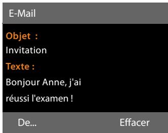 SIEMENS GIGASET DX800A - Affichage de l'en-tete du message et du texte d'une-mail - 3