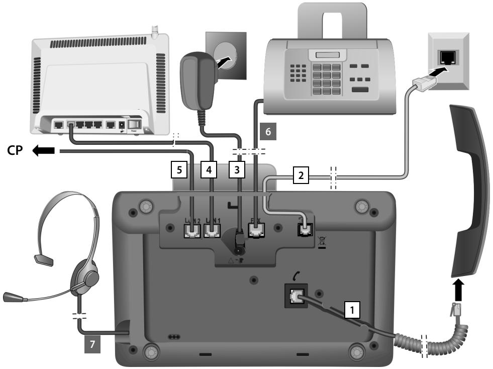 SIEMENS GIGASET DX800A - Raccordement de la base - 1