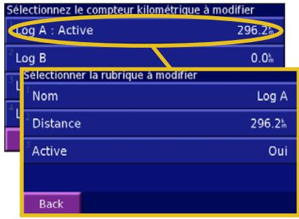 GARMIN BMW MOTORRAD NAVIGATOR III PLUS - Utilisation des enregistrements de kilométrage - 1