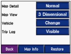 GARMIN BMW MOTORRAD ZUMO - Modification des paramètres de carte - 1