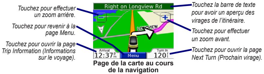 GARMIN MINI PORTABLE NAVIGATION DEVICE - Présentation de la page map (carte) - 2
